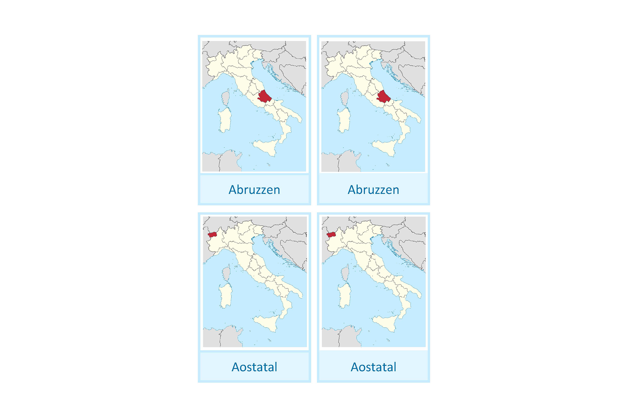 Regionen Italiens, Deutsch