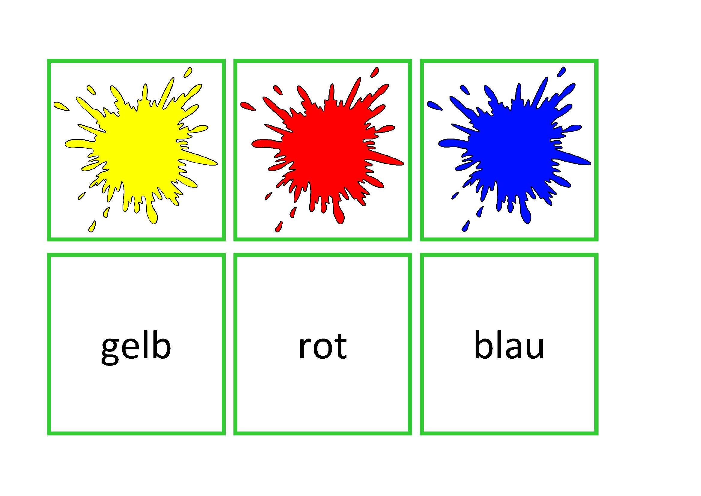 Zuordnungsspiel: Farben, Deutsch