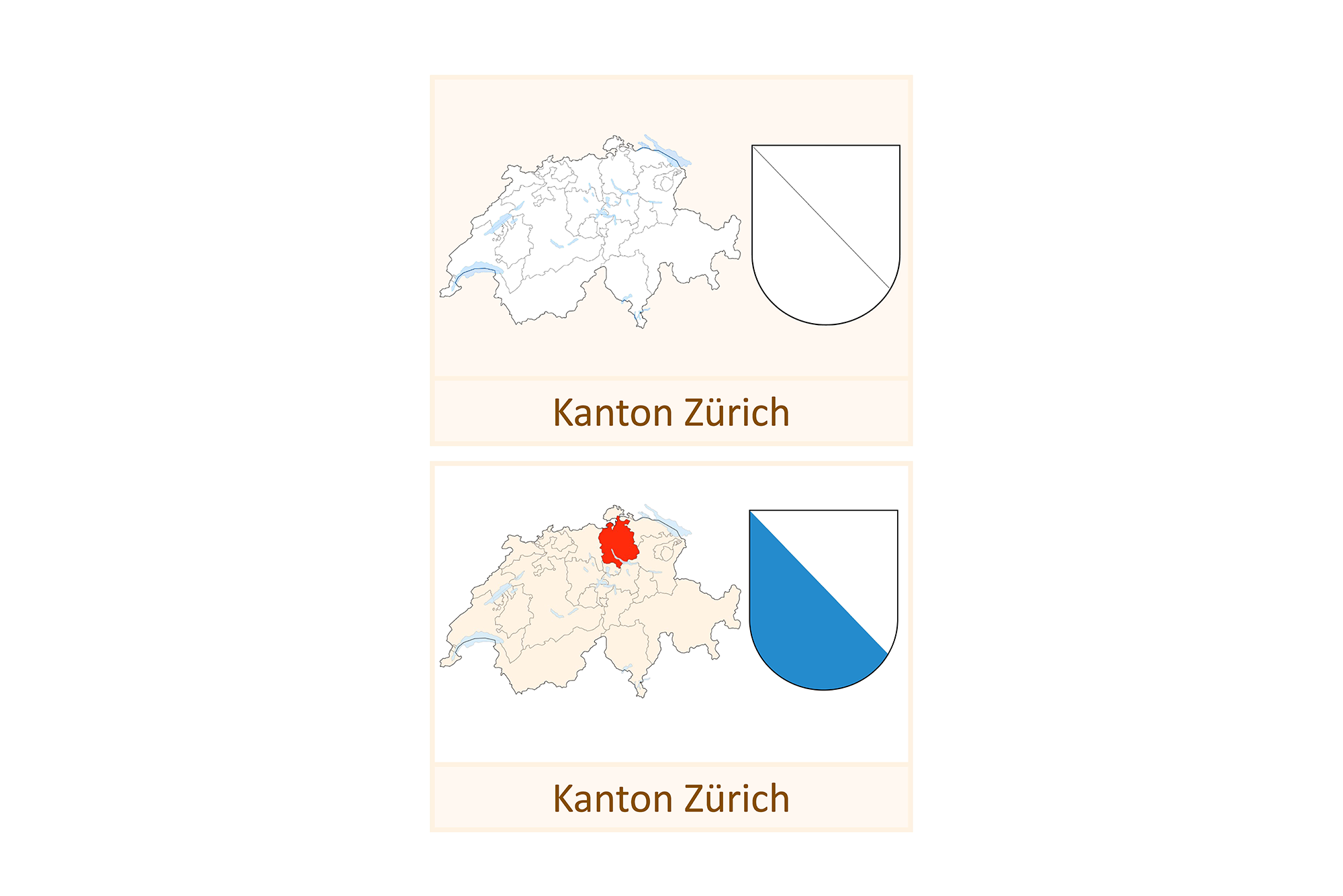 Aufgabenkartei: Schweizer Kantone und ihre Wappen, Deutsch