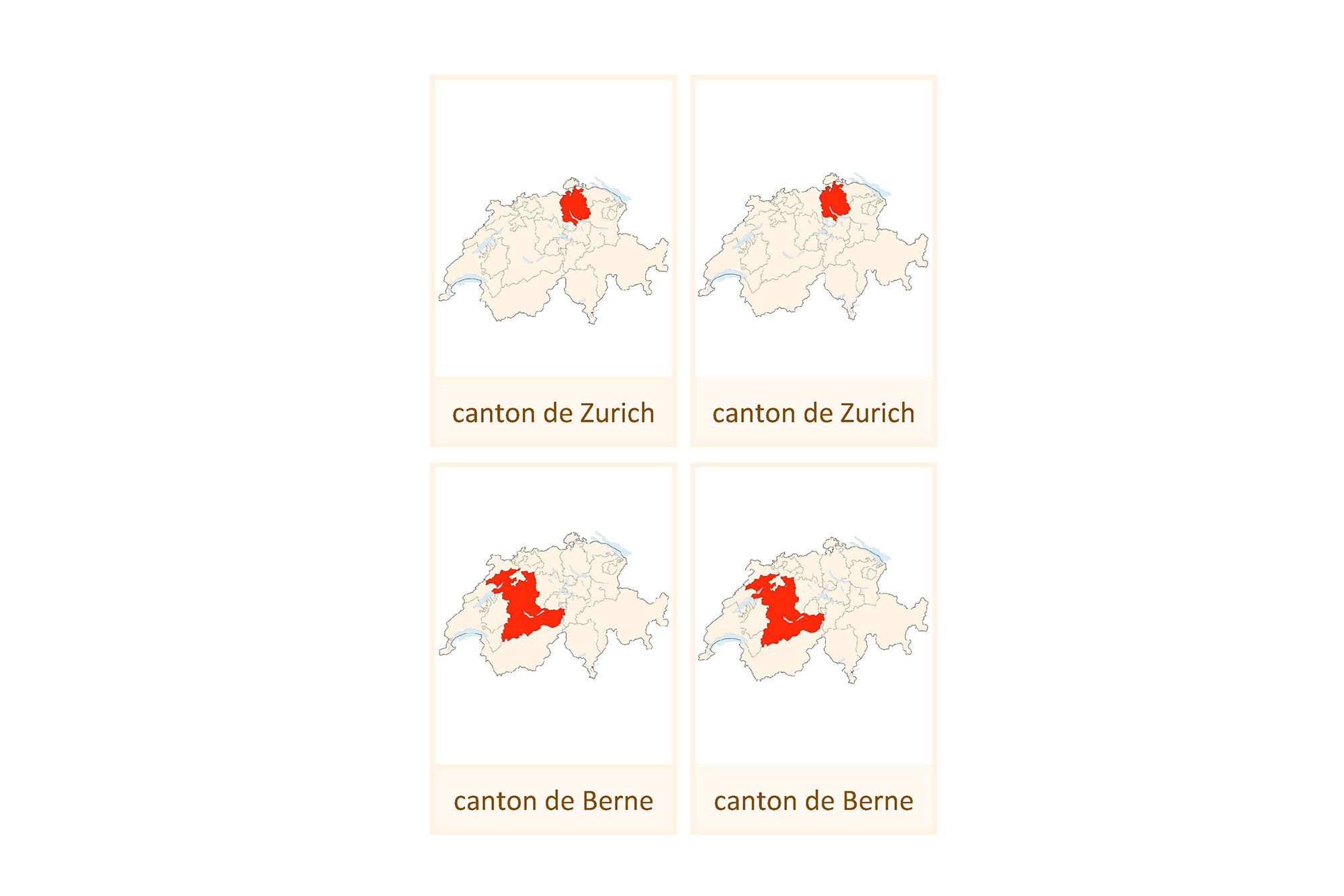 cantons de la Suisse, Français