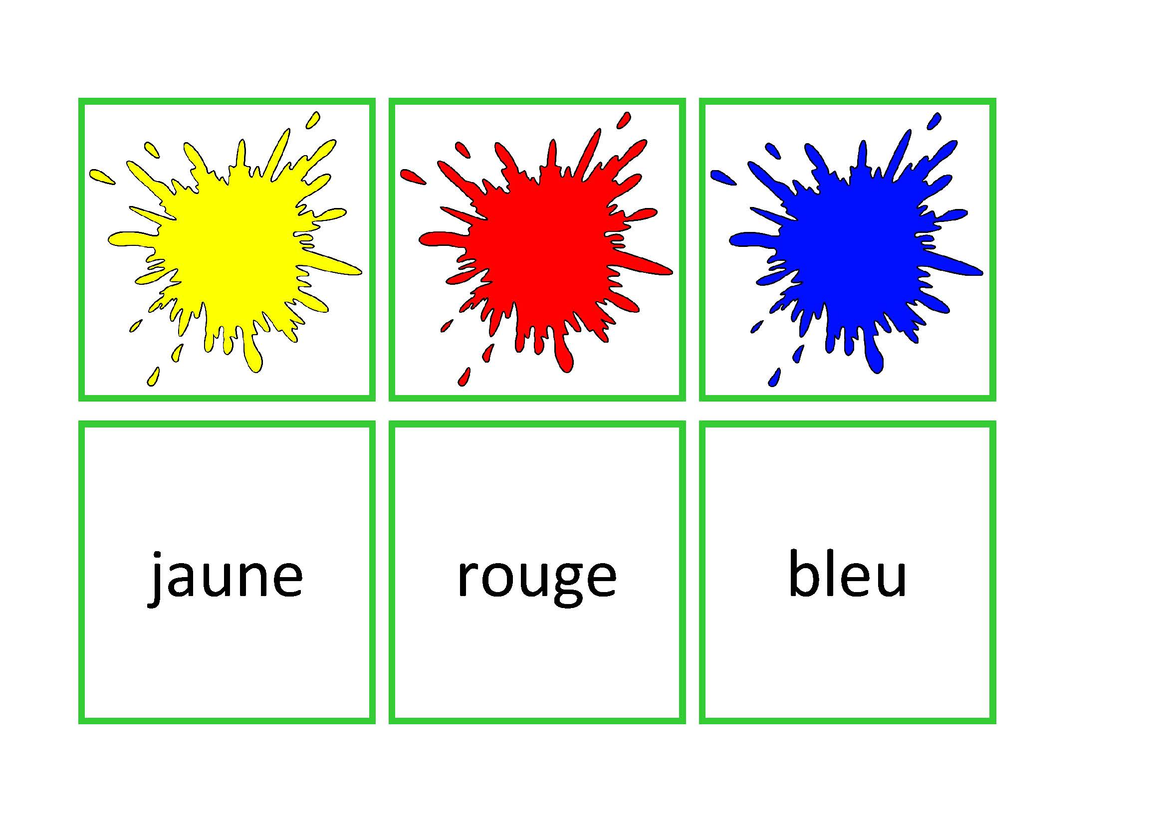 Jeu d'association : couleurs, français