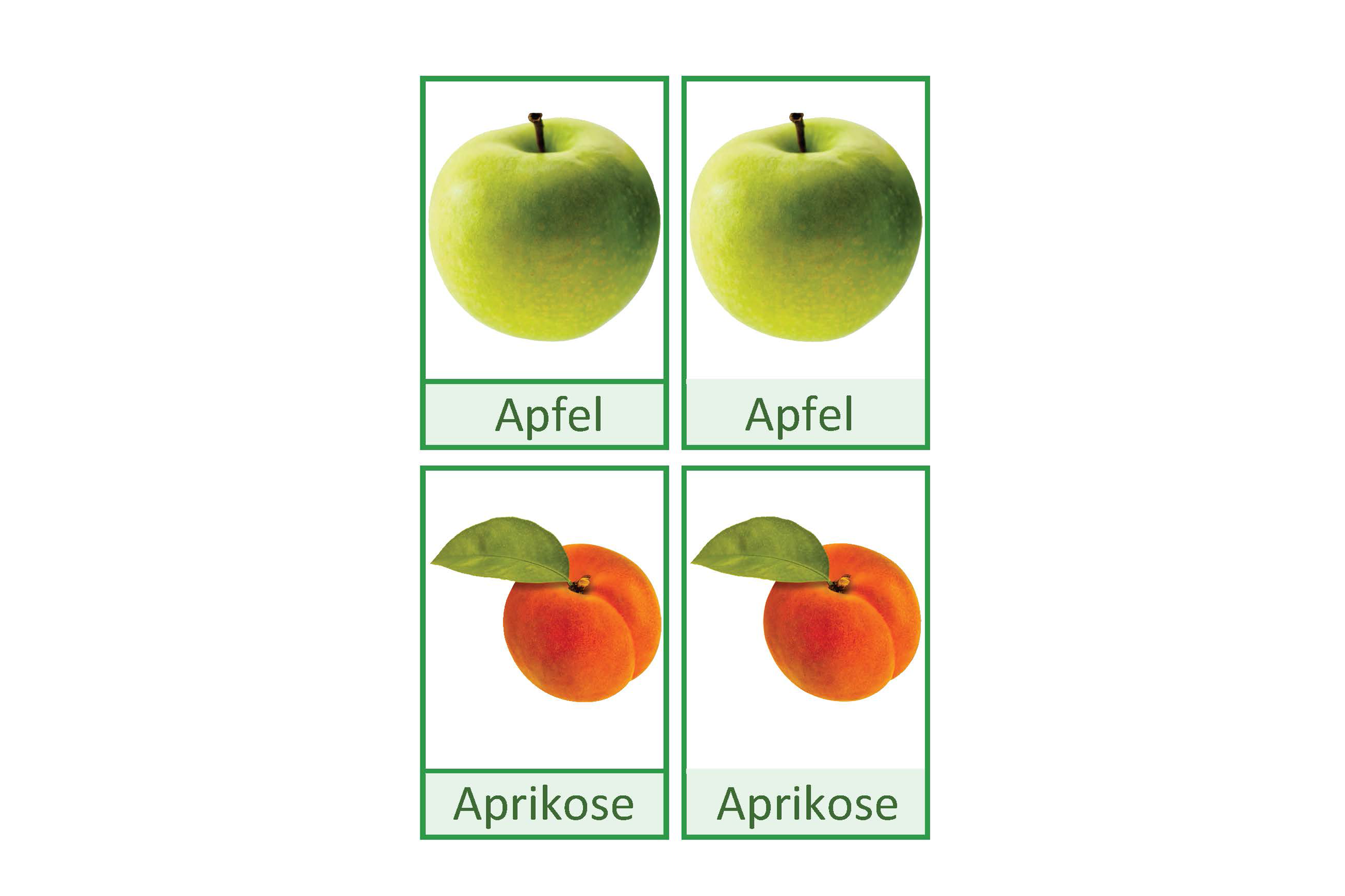 Nahrungsmittel Nomenklaturkarten Deutsch