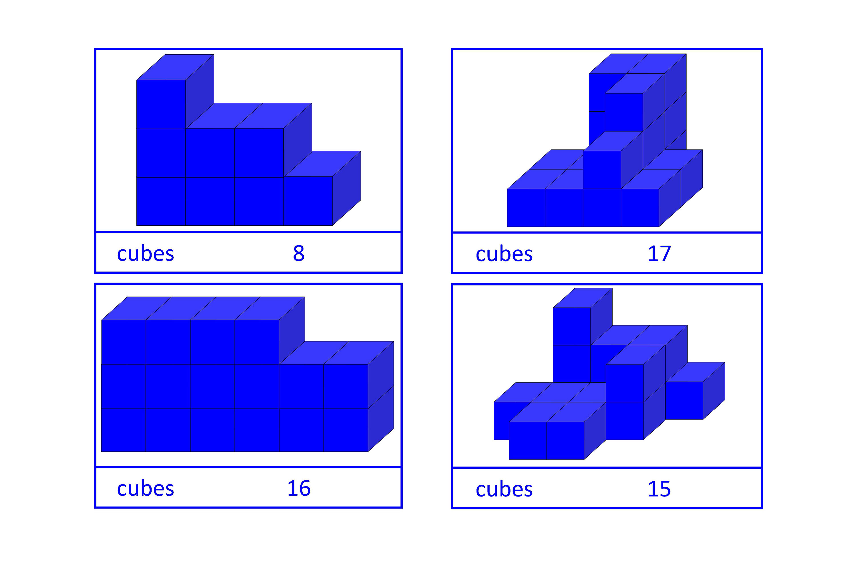 Calculating the volume with the help of cubes, English