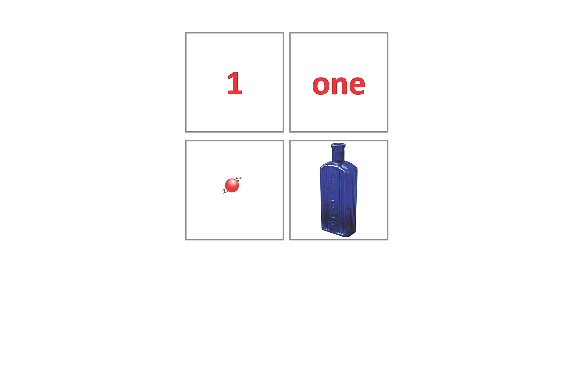 Montessori: matching game: numbers 1 - 10, English