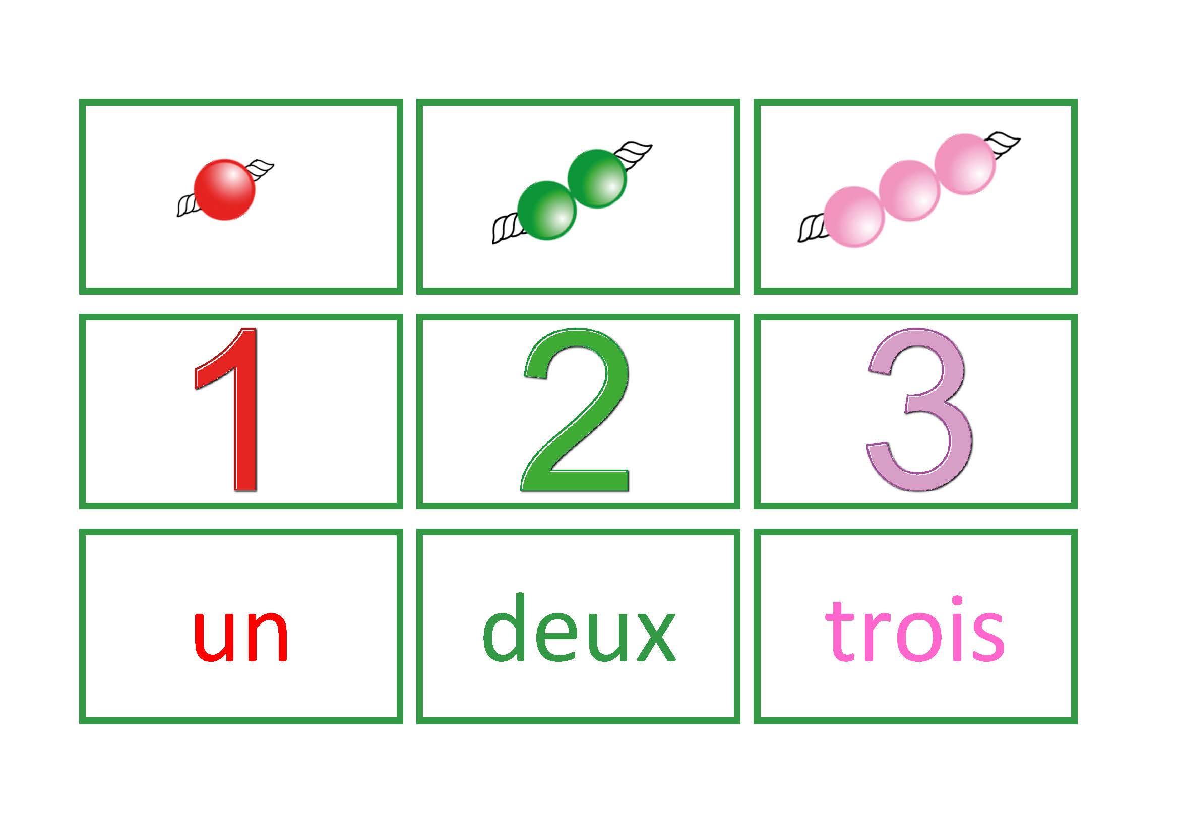 Jeu d'association des perles Montessori, Français