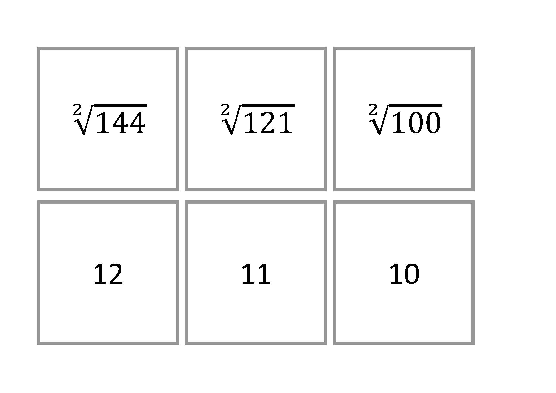 Quadratwurzeln, square roots, racines carrées, raíces cuadradas, radici quadrate