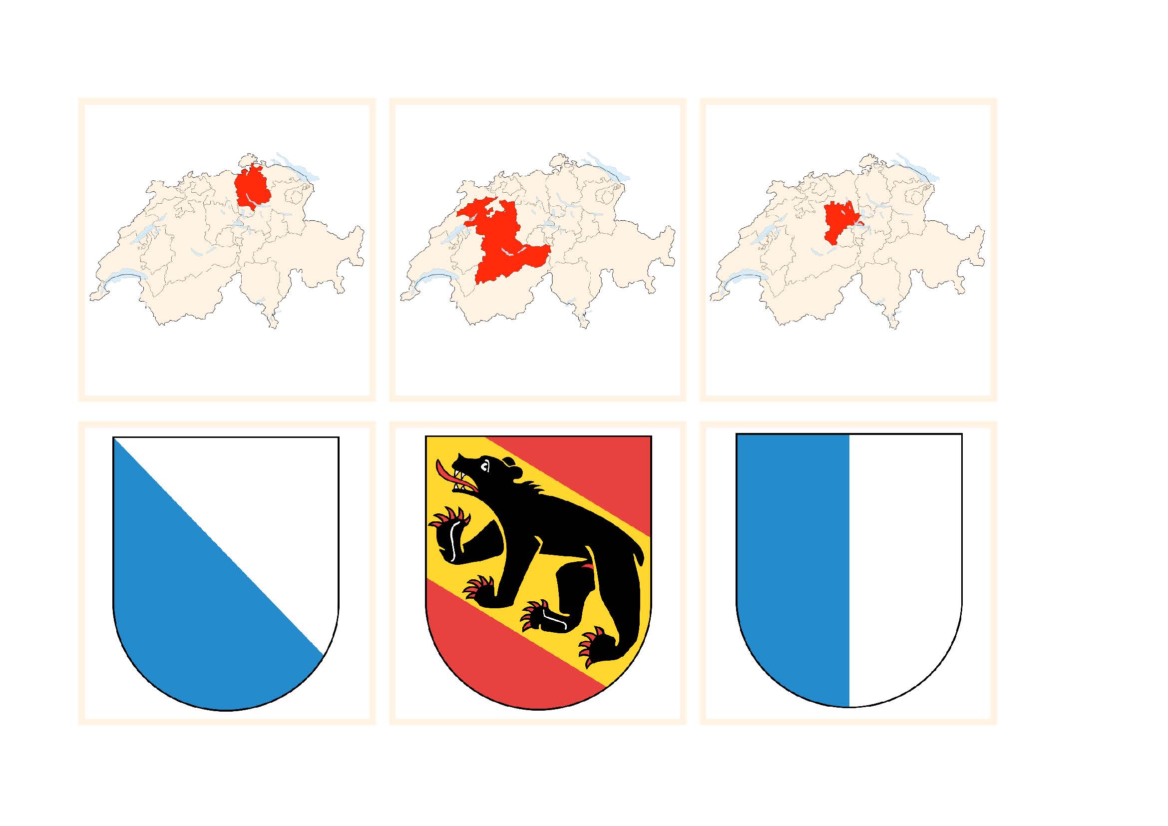 Zuordnungsspiel: Schweizer Kantone und ihre Wappen