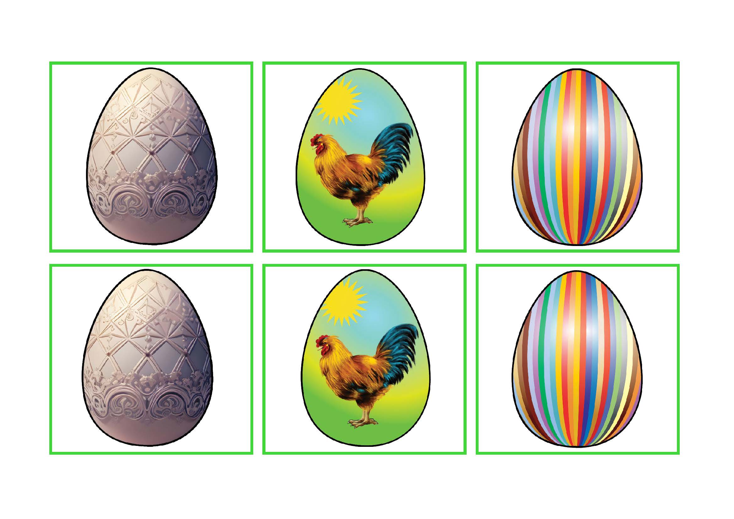 Zuordnungsspiel: Ostereier, matching game: Easter eggs, jeu d'association : œufs de Pâques, juego de parejas: huevos de pascua, gioco di abbinamento: uova di Pasqua